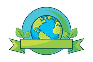 Earth Day logo featuring a simple globe and leaf, symbolizing a green and sustainable future for Earth Day initiatives vector