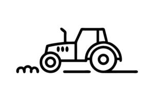 tractor working through a large field of green grass, emphasizing modern farming equipment in action during the harvest season vector