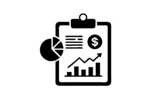 Financial Analysis Cash flow document with bar charts, pie charts, and financial summary for tracking income and expenses vector