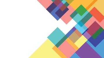 Bright abstract background with layered colorful rectangles and transparent shapes ideal for digital art posters banners or creative graphic design projects vector