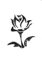 Stylized black ink flower art combining tribal and floral elements with bold curves and sharp lines ideal for tattoos or creative projects vector