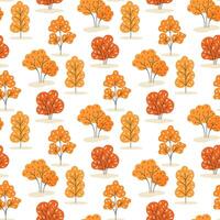 Cozy autumn seamless pattern with trees vector