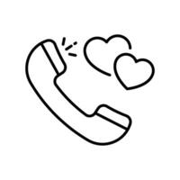 Love Call outline icon. EPS 10 file vector