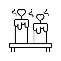 Heart Candle outline icon. EPS 10 file vector