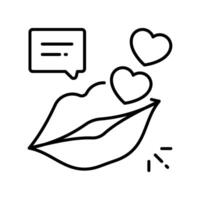 Kissing outline icon. EPS 10 file vector