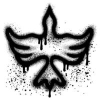 Spray Painted Graffiti bird Sprayed isolated with a white background. vector