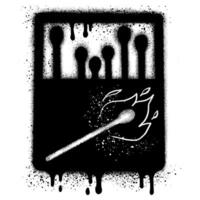 Graffiti Spray Paint Matchbox Isolated on white background. vector