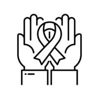 Pink Ribbon outline icon. EPS 10 file vector