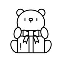 Teddy bear outline icon. EPS 10 file vector