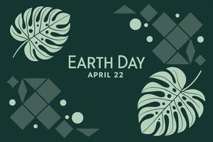 Unique Earth Day celebration design featuring the Earth with leaves and geometric shapes to symbolize sustainability vector