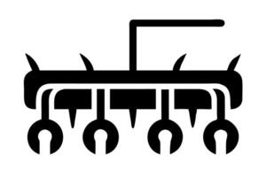 powerful tractor cultivates a vast field preparing the soil for planting using a modern disc harrow on a sunny day vector