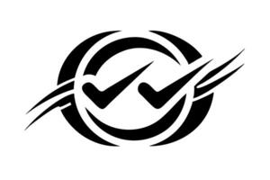 Dynamic logo design showing the concept of cash flow with arrows and checkmarks symbolizing growth and efficiency vector