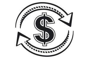Infographic of Cash Flow with Circular Arrows and Dollar Symbol for Business and Investment Concepts vector