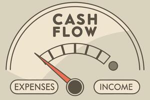Visual Representation Cash Flow Meter Showing Expenses and Income Balance vector