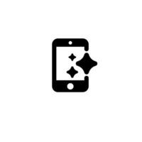 Ai innovation mobile icon displaying futuristic technology with star-shaped elements vector