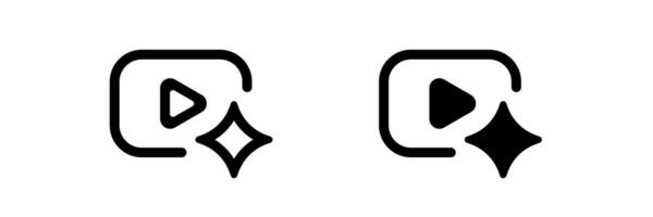 Ai icon with play button and star symbol for artificial intelligence applications vector