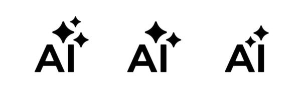 Ai intelligence icons sparkling clean design for technology and innovation concepts vector