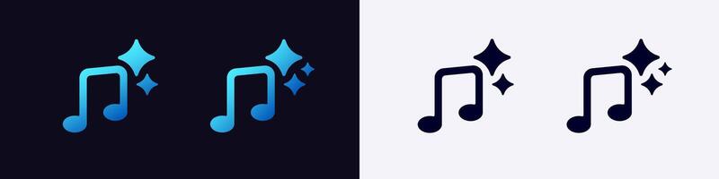Ai music icon bright sparkle design reflecting technology and creative sound innovation vector