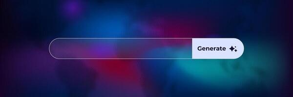 Ai interface with digital progress bar and generate button in futuristic design vector