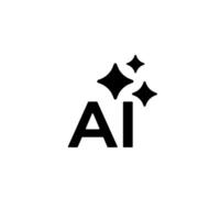 Ai logo with sparkling star icon for artificial intelligence and tech branding vector