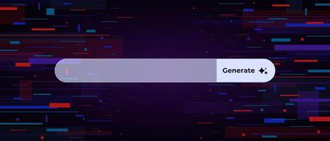 Ai interface with generate button for neural network and artificial intelligence projects vector