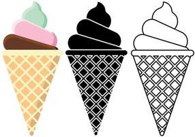 Ice cream cone isolated on a transparent background, food or dessert graphic element vector