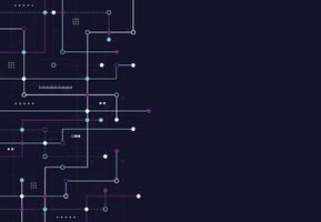 Network circuit connection lines and dots. Technology and Big data concept. illustration vector