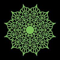Abstract background with a round green ornate floral mandala lace pattern vector