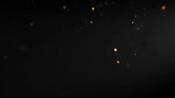 3d rendering abstract animation with falling gold paper on dark background video