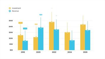 Simple Business Growth Bar Chart, Annual Data Presentation Infographic video