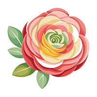 Intricate Details of a Ranunculus Flower in a Natural Setting vector