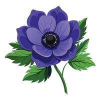 Intricate Details of an Anemone Flower Plant in a Natural Setting with Wildflowers and Butterflies vector
