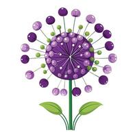 Vibrant Allium Flower with Brightly Colored Petals and Leaves in a Natural Setting vector