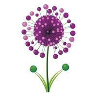 Intricate Details of an Allium Flower in a Natural Setting with Wildflowers and Butterflies vector