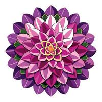 Intricate Details of a Dahlia Plant in a Natural Setting with Wildflowers and Butterflies Isollated on White Background vector