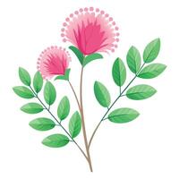 Intricate Details of a Fairy Duster Plant in a Natural Setting with Wildflowers and Butterflies vector