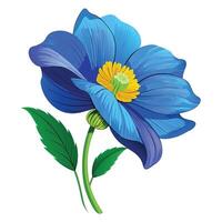Vibrant Himalayan Poppy Plant with Brightly Colored Flowers and Leaves in a Natural Setting vector