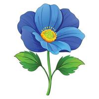 Intricate Details of a Himalayan Poppy Plant in a Natural Setting with Wildflowers and Butterflies vector