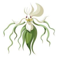 Vibrant Ghost Orchid with Brightly Colored Flowers and Leaves in a Natural Setting vector