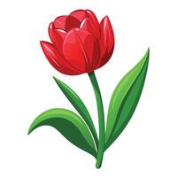 Vibrant Blooming Flower with Brightly Colored Petals and Leaves in a Natural Setting vector