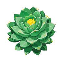 Intricate Details of a Succulent Plant in a Natural Setting with Wildflowers and Butterflies vector