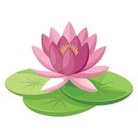 Intricate Details of a Water Lily Plant in a Natural Setting with Wildflowers and Butterflies vector