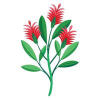 Intricate Details of a Kangaroo Paw Plant in a Natural Setting with Wildflowers and Butterflies vector