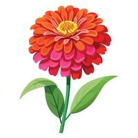 Intricate Details of a Zinnia Plant in a Natural Setting with Wildflowers and Butterflies vector