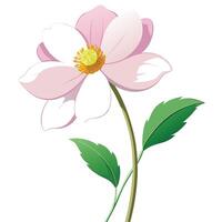Vibrant Japanese Windflower with Brightly Colored Flowers and Leaves in a Natural Setting vector