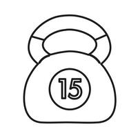Isolated outline of a dumbbell on a white background vector
