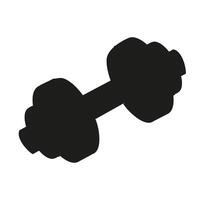 Isolated silhouette of a short dumbbell on a white background vector