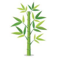 Vibrant Bamboo Tree with Brightly Colored Leaves and Trunk in a High-Tech Setting vector