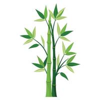Bamboo Tree with Modern Leaves and Trunk in a Futuristic Setting vector