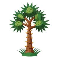 Cactus Palm Hybrid Tree with Purple Flowers and Green Leaves in a Garden Setting vector